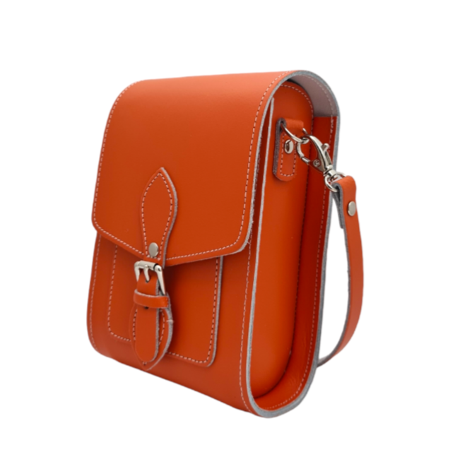 Handmade Leather Festival Phone Bag - Orange-0